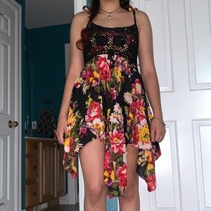 crochet floral dress